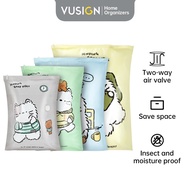 Vusign Plastic Vacuum Compression Clothes Vacuum Bag Rainbow Cat Motif Travel Vacuum Bag VS574X