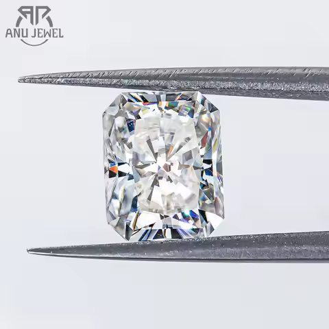 AnuJewel 0.2ct-10ct Radiant Cut Loose Moissanite D Color VVS1 Certificate Factory Store Onlymoss Loo
