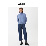 ARKET Women's High Waist Straight Cropped Jeans Dark Blue Pants 2023 Summer New Products0977624003