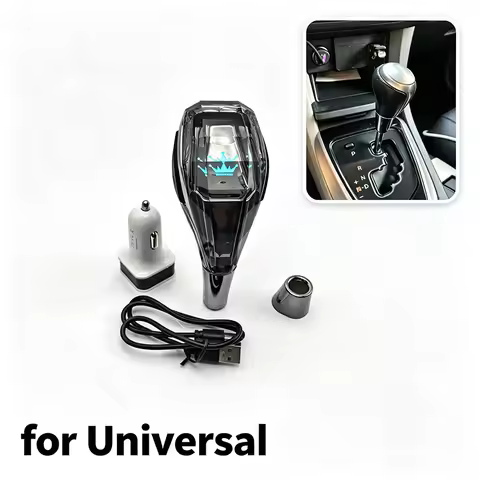 Crystal Gear Shift Knob With LED Seven-Color Breathing Light, For 8/10/12MM Diameter, 5-Speed/6-Spee