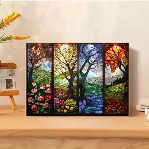 500/1000/1200/2000PCS Puzzles Four Seasons Scenery Jigsaw Puzzle Unique Modern Home Decoration Gift