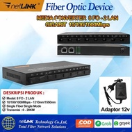 Fiber Optic Media converter 8 FO to 2 LAN Gigabit 1000 Mb/s Netlink
