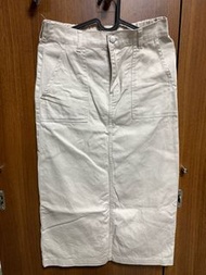 NET灰白色直筒牛仔長裙
