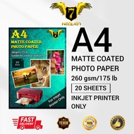 7 Heaven A4 Matte Photo Paper 260gsm (20pcs/pack)