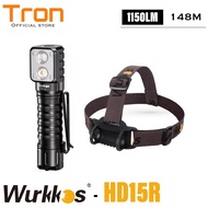 WURKKOS HD15R BLACK DUAL LED LH351D + SST20 1150 LUMENS SENTER KEPALA -Bravata Store