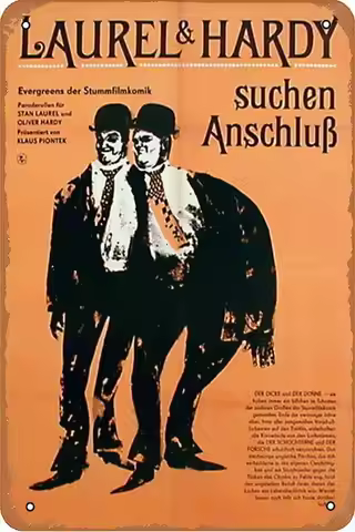 Laurel & Hardy Shorts Movies Metal Tin Sign 8x12 inch Wall Decor Gifts for Home,Street,Bars,Restaura
