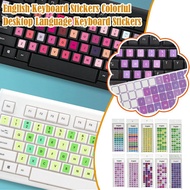 1 pc Keyboard Sticker Macaron Color Keyboard Stickers Alphabet Sticker English Letter Protective Repair Film Layout Button For Laptop Film Frosted Language PC K2L2