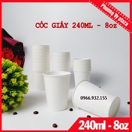 500 chiếc cốc giấy 240ml - 8oz ly giấy cafe NHẬP KHẨU HÀN QUỐC