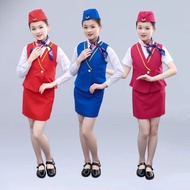 Children Captain Stewardess Uniform Uniform Primary School Students Vest Stewardess Stewardess Profe