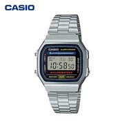 Casio A168WA Watch Vintage Small Square Silver Watch ควอตซ์ Men's Student Waterproof นาฬิกาลำลอง A16
