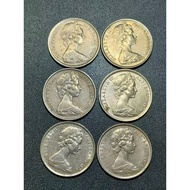 QE II 5 Cent 1960s -1970s ( 6 Coins )