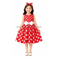 READY STOCK Kids Retro Vintage Dress 60s & 70s Dress Polka Dot Dress Stage Costume Pre-school Kinder