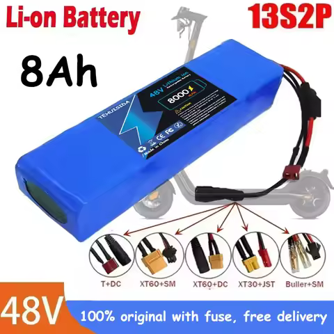 Paquete De Batería De Iones Litio 13S2P 48V 8000mAh 8Ah Con BMS De 250W 350W 500W 750W 1000W Comes w