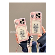 Fancy Pink Sketch CheckeredGirl Casing hp iphone 17 Pro Max X Xs 14 Pro 17 Air Ip 11 15 Plus Se 2022