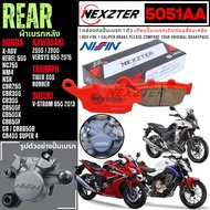 5051AA NEXZTER ผ้าเบรคหลัง KAWASAKI Z800  Z900 / HONDA X-ADV  NSR250  CBR250  CB300  CB500F  CB500X  NC750  NM4  REBEL500  CB650F  CB650R  CB400 SUPER4 / SUZUKI GSX-S750  V-Strom650 -2013 / TRIUMPH Tiger800  Bobber ผ้าเบรก