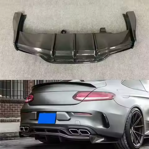Carbon Fiber W205 Rear Bumper Diffuser Kit for Mercedes Benz Coupe W205 C63 C63s C180 C200 C300 Amg 