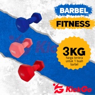 KickGo Barbell 3kg Dumbbell Dumbbell Dumbbell Dumbbell Fitness Weight Training 3 kg Neoprene Vinyl A