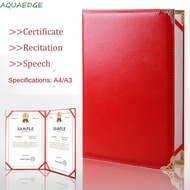 AQUAEDGE File Paper Page Folder, Signing Contract Hosted Speech A3 A4 Art Paper Hardcover, Simple Hi