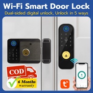 TUYA WiFi Electronic Smart Door Lock Double-Sided Digital Fingerprint Lock Keyless HDB Password Keypad Grill Door Lock