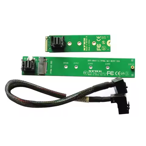 2280 2260 2242 NVMe M.2 SSD to 22110 M.2 SSD Convert Card Extension Cord Cable SFF-8643 to NVME M.2 