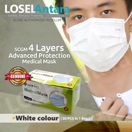 [New] SCGM White 4-Layes Advance Protection Surgical/Medical Grade Quality Face Mask 1 box 50 pcs