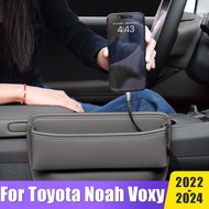 PU Leather Car Seat Crevice Storage Box For Toyota Noah Voxy 2022 2023 2024 Universal Key Card Phone Holder Organizer Po