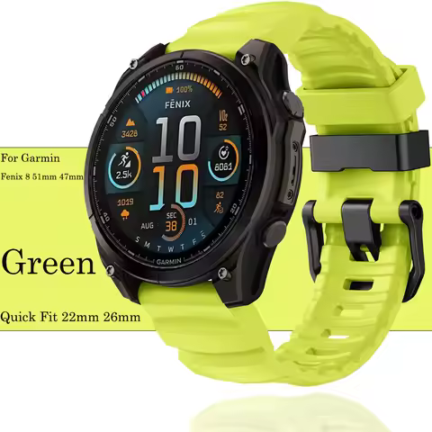 26mm 22mm Quick Fit Silicone Strap for Garmin Quatix 8/Tactix8/ Fenix 8 51mm 47mm Bracelet Watchband