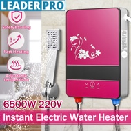 220V Electric Hot Water Heater Tankless Instant Heating Set 6500W Overheating Protection Constant Temperature With Shower Nozzle