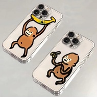 IPHONE SOFT CASING PREMIUM CLEAR SILICONE COMPATIBLE FOR FUNNY MOTIFiphone monkey