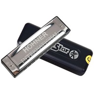 Hohner 10 孔口風琴全音階口琴藍調豎琴 C 口風琴銀星蓋塔樂器 mundharmonika