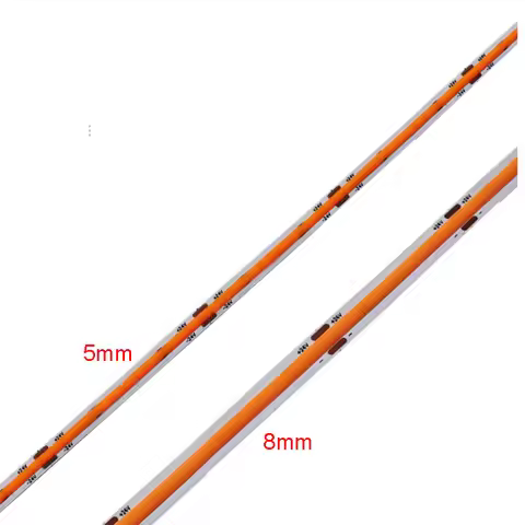 5m 5mm 8mm 12v 24v High Density COB LED Flexible Strip 1700k 1800K 1900k Orange Amber Flame Room Sho