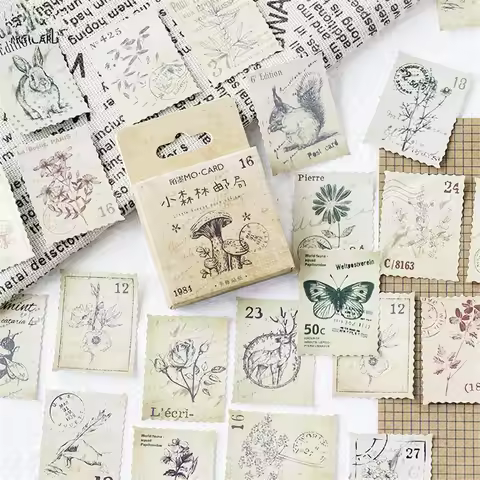 46pcs/box Kawaii Little Forest Post Office Mini Paper Sticker Decoration Diy Ablum Diary Scrapbookin