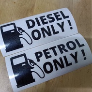 108- 5x2in - Sticker Petrol &amp; Diesel Only