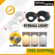 DECASA Lighting Eyeball Casing GU10 Lamp Holder Spotlight Case Downlight Black/White (R01-FT05-PD01)