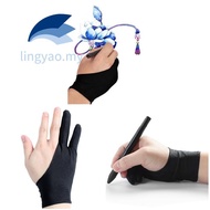 Men Drawing Tablet Glove Artist Gloves with 2 Fingers for Tablet Drawing Oil Painting