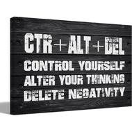 Inspirational Quotes Ctrl Alt Del Vintage Canvas Wall Art Prints Decor For Home Bedroom Living Room 
