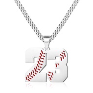 Btysun Baseball Necklaces for Boys Baseball Jersey Number 0-99 Charms Pendant Stainless Steel Neckla