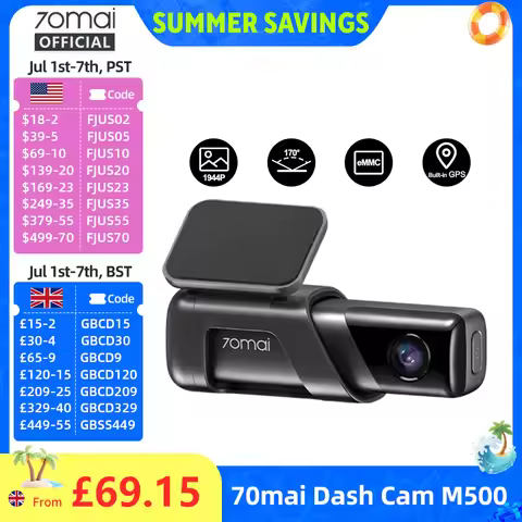 70mai Dash Cam M500 1944P 170FOV 70mai M500 Car DVR Dash Camera Recorder GPS ADAS 24H Parking Monito