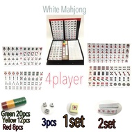 Mahjong 4player 168pcs Mahjong Cinami Mahjong Full set White green blue 1.4cm X 2.7cm X 3.7cm