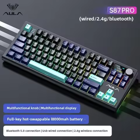 AULA S87Pro Customized Mechanical Keyboard Gaming Keyboard Quick Trigger Tri-mode RGB Hot Swappable