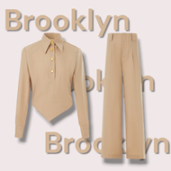 Krista รุ่น Brooklyn set เสื้อ+กางเกง  เรียบหรู Old money style ชุดเซ็ททำงาน ออกงาน ผ้ายับยาก คงทน