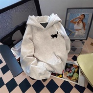 <[CDATA[New 500G Hooded Sweatshirt - Cartoon Kitten Print with Fleece Lining]]>