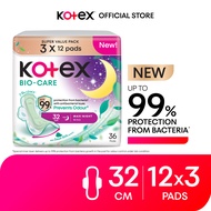[Bundle of 3] Kotex Biocare Pad (Maxi 24cm/ Overnight 32cm) - Sanitary Pad with Odor Care