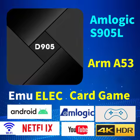 D905 4K Smart TV Box Set Top Box YouTube Media Player Amlogic S905L 2.4G Wifi Android 7.1 Support Fo