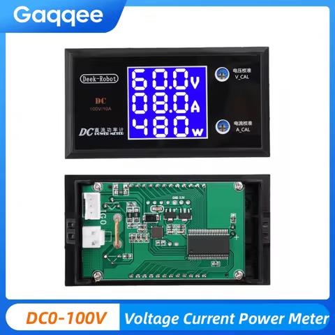 LCD Digital Voltmeter Ammeter Wattmeter Voltage Tester Current Power Meter Volt Detector Monitor 48V