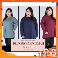 CY 4900 WOMAN PLUS SIZE MUSLIMAH OFFICE BLOUSE SHIRT KOREA WEAR / FASHION BLOUSE / MUSLIMAH BLOUSE /