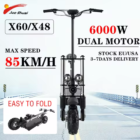 6000W Max Power Electric Scooter 60-85KM/H Speed Folding Electric Scooter 11 Inch Tire Patinete Eléc