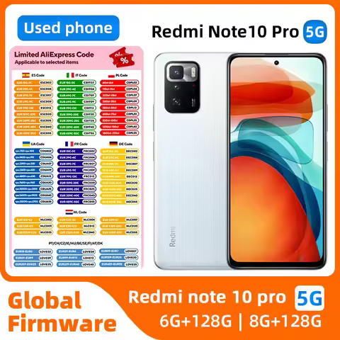 Redmi note 10 pro Android 5G Unlocked 6.6 inch 8GB RAM 128GB ROM All Colours in Good Condition Origi