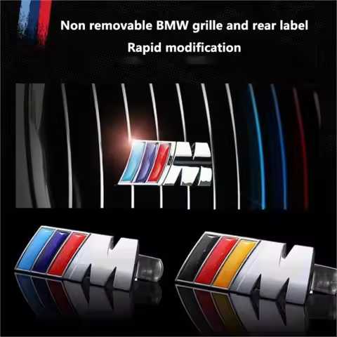 1Pc Metal BMW Grille M Badge Clip Foot Fixed Modification Logo Decorative Sticker For BMW M1 M2 M3 M