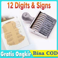 12 Digits Stempel LUNAS + Tanggal Date Stamp Nomor 0-9 Ukuran 4.5mm Stempel Manual Huruf Angka